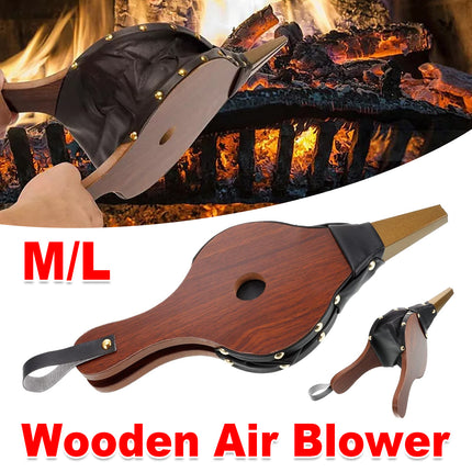 Wooden Fireplace Hand Bellows Manual Air Blower Fan Handle For Wood Stove Fire