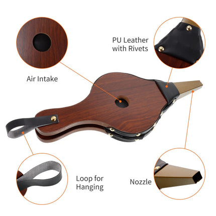 Wooden Fireplace Hand Bellows Manual Air Blower Fan Handle For Wood Stove Fire