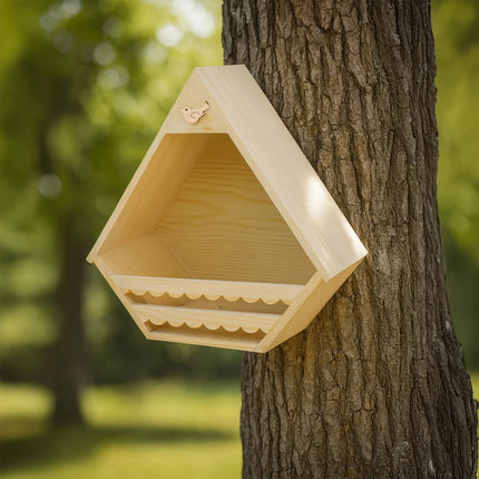 Wooden Garden Hanging Bird House Nest Box Outdoor Yard Wild Bird Shelter Decor