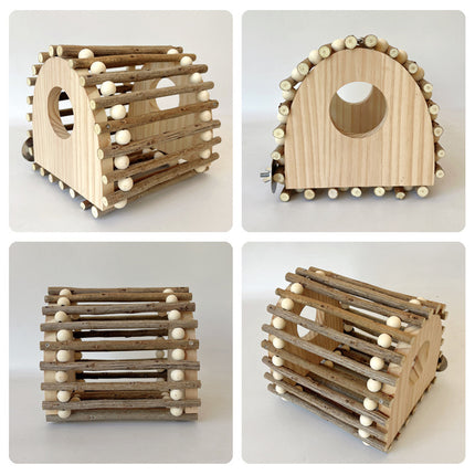 Wooden Bird Nest Durable Indoor Outdoor Garden Decor for Birds Sparrow Parrot