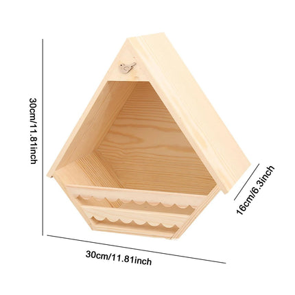 Wooden Garden Hanging Bird House Nest Box Outdoor Yard Wild Bird Shelter Decor
