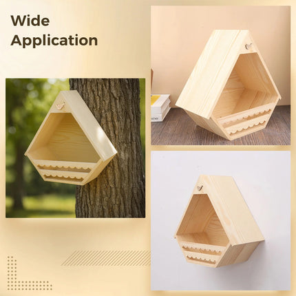 Wooden Garden Hanging Bird House Nest Box Outdoor Yard Wild Bird Shelter Decor