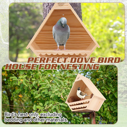 Wooden Garden Hanging Bird House Nest Box Outdoor Yard Wild Bird Shelter Decor