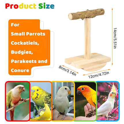 Parrot Toy Zanthoxylum Wood Bird Perch Stand Grinding Stick Non Toxic Durable