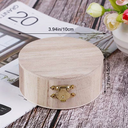 Wooden Storage Boxes Set of 6 with Flip Lids Jewelry Organizer Rustic Vintage AU