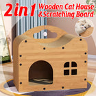 2 in 1 Cat Bed Cat Scratcher Cat House Kitten Sleeping Bed Pet Furniture Cat
