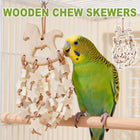Wooden Parrot Chewing Toy Hanging Bird Toy Gnawing Boredom Reliever For Pets