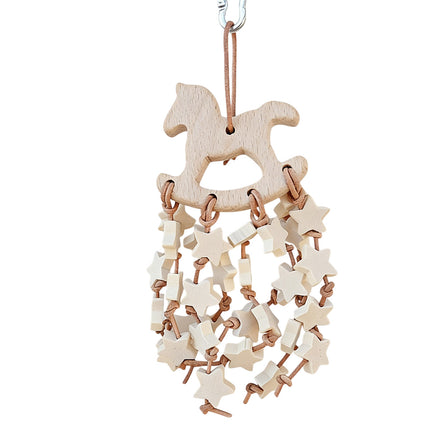 Wooden Parrot Chewing Toy Hanging Bird Toy Gnawing Boredom Reliever For Pets