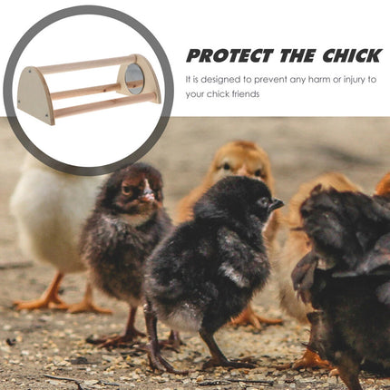 Wooden Chick Perch Stand Mirror Small Bird Play Rack for Chicken Coop Brooder