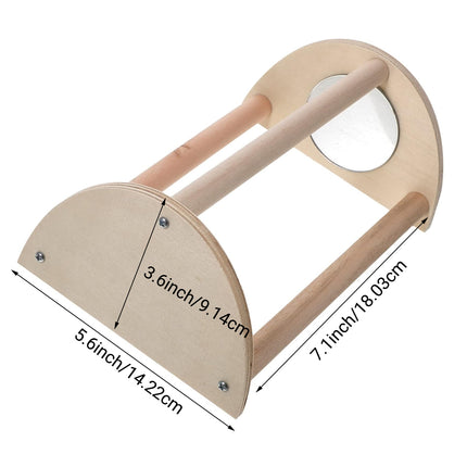 Wooden Chick Perch Stand Mirror Small Bird Play Rack for Chicken Coop Brooder