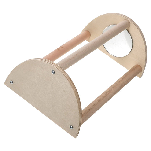 Wooden Chick Perch Stand Mirror Small Bird Play Rack for Chicken Coop Brooder