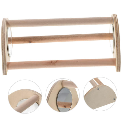 Wooden Chick Perch Stand Mirror Small Bird Play Rack for Chicken Coop Brooder