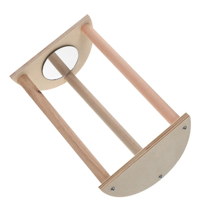 Wooden Chick Perch Stand Mirror Small Bird Play Rack for Chicken Coop Brooder