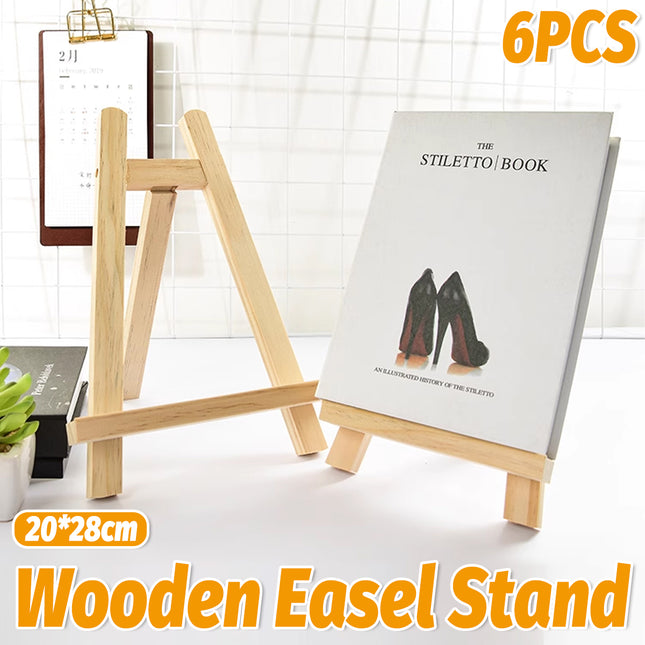 6pcs Tabletop Display Stand A-Frame Artist Easel Beechwood Tripod Wood Holder