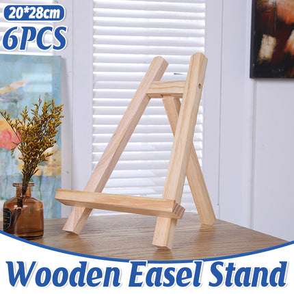 6pcs Tabletop Display Stand A-Frame Artist Easel Beechwood Tripod Wood Holder