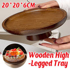 Minimalist Bamboo High-Legged Tray Sturdy for Home Kitchen Party Serving Dessert