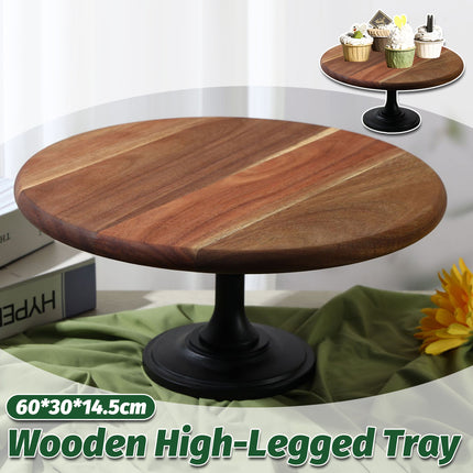 Wooden Cake Display Stand 11.8 Inch Round Aesthetic for Dessert Party Wedding