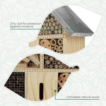 Wooden Insect House Garden Bee Bug Hotel Hanging Habitat Box