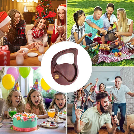 Solid Wood Veneer Laiya 24-String Harp Basic Model Beginner Music Instrument