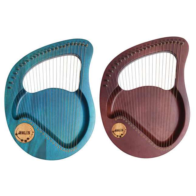 Solid Wood Veneer Laiya 24-String Harp Basic Model Beginner Music Instrument