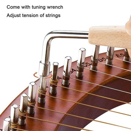 Solid Wood Veneer Laiya 24-String Harp Basic Model Beginner Music Instrument