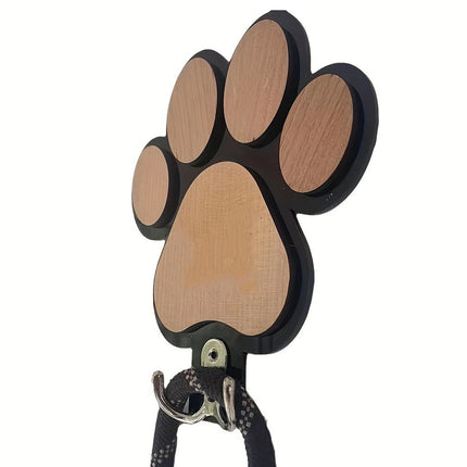 Wooden Paw Print Wall Hook for Dog Leash Keys Hats Coats Pet Shop Home Decor