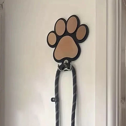 Wooden Paw Print Wall Hook for Dog Leash Keys Hats Coats Pet Shop Home Decor