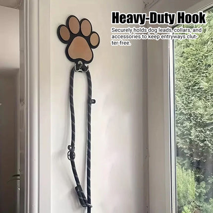 Wooden Paw Print Wall Hook for Dog Leash Keys Hats Coats Pet Shop Home Decor