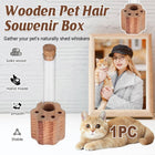 Solid Wood Cat Whisker Keepsake Holder with Glass Tube - Paw Base