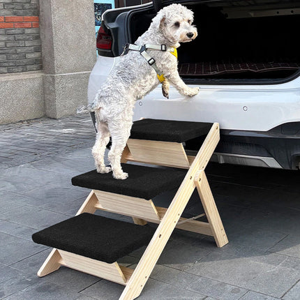 Outdoor Indoor Portable Wooden Pet Stairs Dog Cat Climbing Ladder Non Slip Play