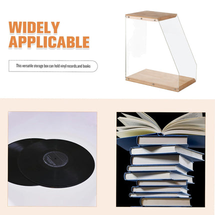 Wooden Record Stand Desktop Display Rack for Records Home Decor Space Saving