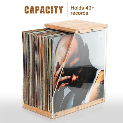 Wooden Record Stand Desktop Display Rack for Records Home Decor Space Saving
