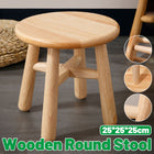 Wooden Round Stool Shoe Changing Low Stool Sturdy Compact for Entryway Home Use