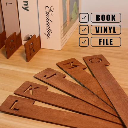 26-Letter Vinyl Record Wooden Dividers Fit Standard LP Albums Collection Durable