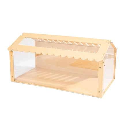 Wooden Transparent Hamster Pet Cage for Small Pet Habitat Home Use Easy Clean