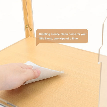 Wooden Transparent Hamster Pet Cage for Small Pet Habitat Home Use Easy Clean