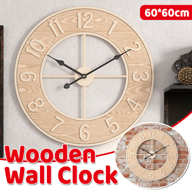 Living Room Wooden Clock Home Silent Clock Wall Mounted For Home Decoration