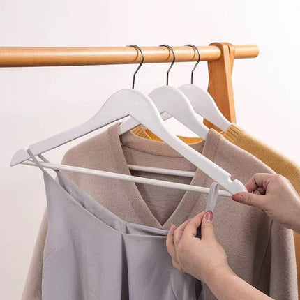 10PCS Wooden Suit Hangers - Clothes Coats Jackets Dress Pants Shirts Skirts