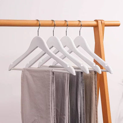 10PCS Wooden Suit Hangers - Clothes Coats Jackets Dress Pants Shirts Skirts