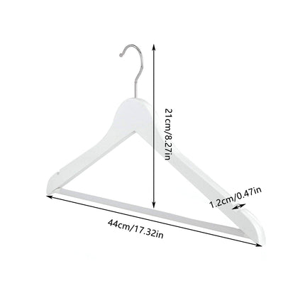 10PCS Wooden Suit Hangers - Clothes Coats Jackets Dress Pants Shirts Skirts