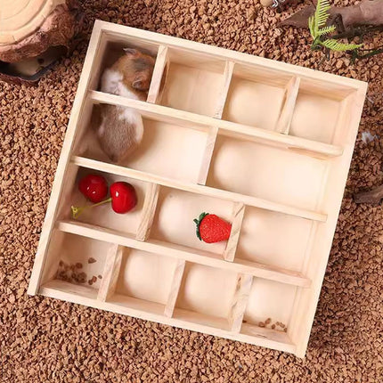 Wooden Hamster Maze Toy Interactive Small Pet Toy for Hamsters and Small Animals