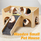 Wooden Hamster House with Stairs Removable Hut for Small Pets Hamster Habitat