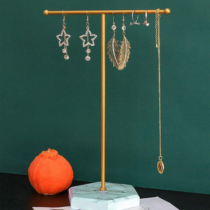 Jewelry Display Stand T-shape Earring Necklace Rack Tabletop Holder - Aimall