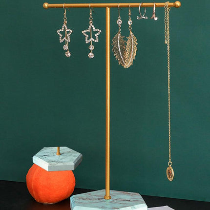 Jewelry Display Stand T-shape Earring Necklace Rack Tabletop Holder - Aimall