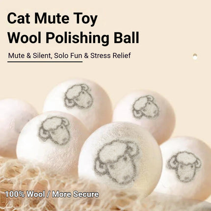 9PCS Wool Ball Cat Toy Set Durable Interactive for Kittens Playing Hunting Fun