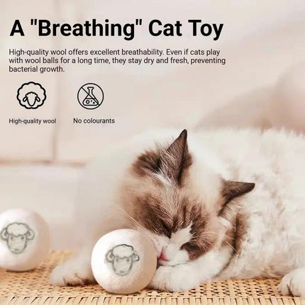 9PCS Wool Ball Cat Toy Set Durable Interactive for Kittens Playing Hunting Fun