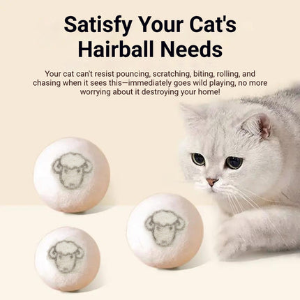 9PCS Wool Ball Cat Toy Set Durable Interactive for Kittens Playing Hunting Fun