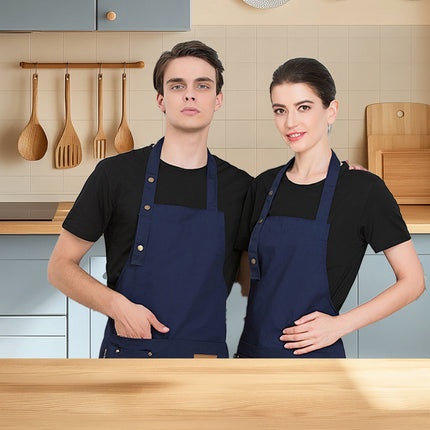 Cafe Restaurant Home Neck Hanging Waist Tie Apron Waterproof Adjustable Strap