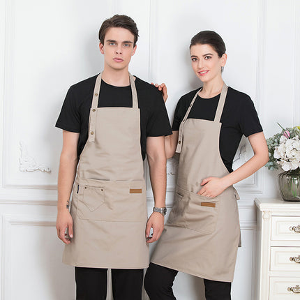 Cafe Restaurant Home Neck Hanging Waist Tie Apron Waterproof Adjustable Strap