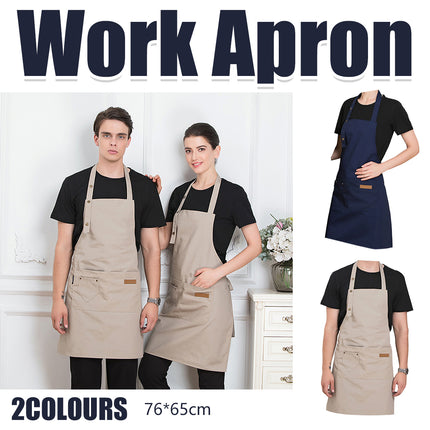 Cafe Restaurant Home Neck Hanging Waist Tie Apron Waterproof Adjustable Strap